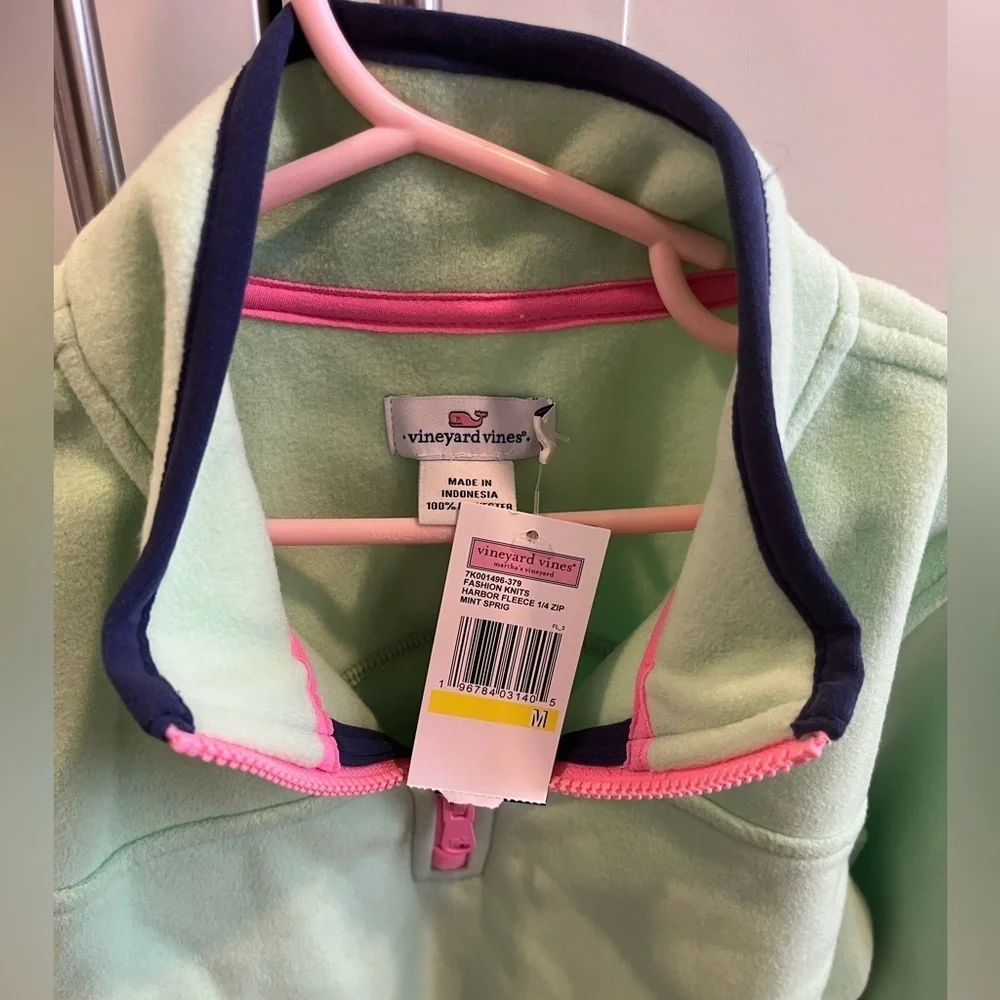 Vineyard Vines Bright Green Quarter Zip Fleece